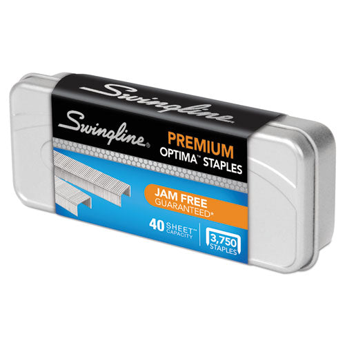 Image of Swingline® S7035556E Optima Staples, 0.25" Leg, 0.5" Crown, Steel, 3,750/pack