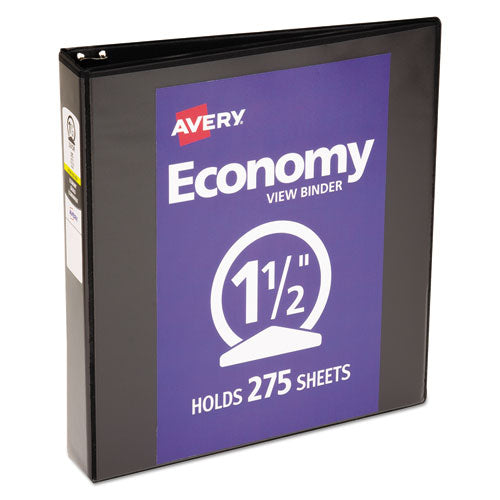 Image of Avery® 05725 Economy View Binder With Round Rings , 3 Rings, 1.5" Capacity, 11 X 8.5, Black, (5725)