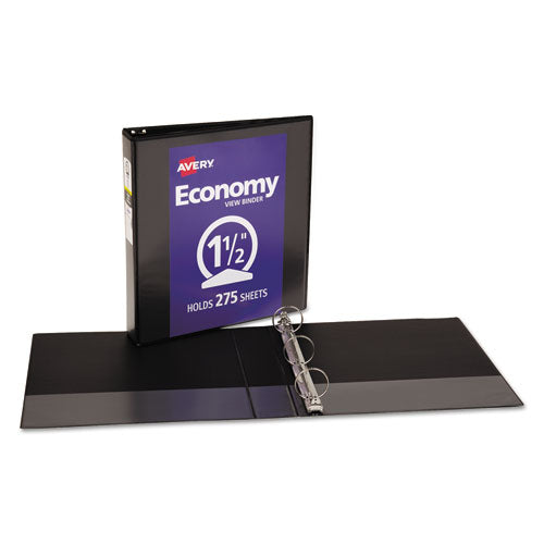 Image of Avery® 05725 Economy View Binder With Round Rings , 3 Rings, 1.5" Capacity, 11 X 8.5, Black, (5725)