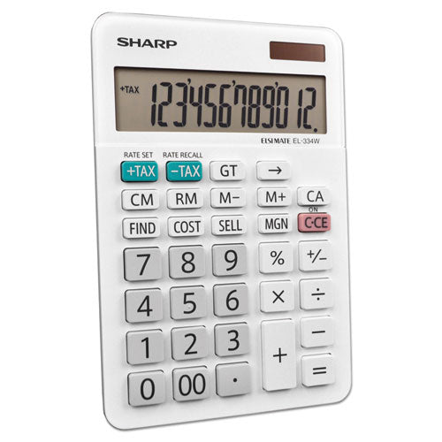 Image of Sharp® EL334WB El-334w Large Desktop Calculator, 12-Digit Lcd