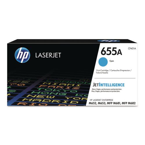Image of HP CF451A HP 655a, (cf451a) Cyan Original Laserjet Toner Cartridge