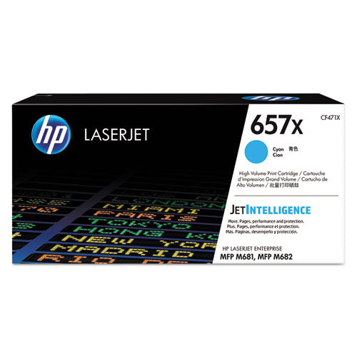 Image of HP CF471X HP 657x, (cf471x) High-Yield Cyan Original Laserjet Toner Cartridge