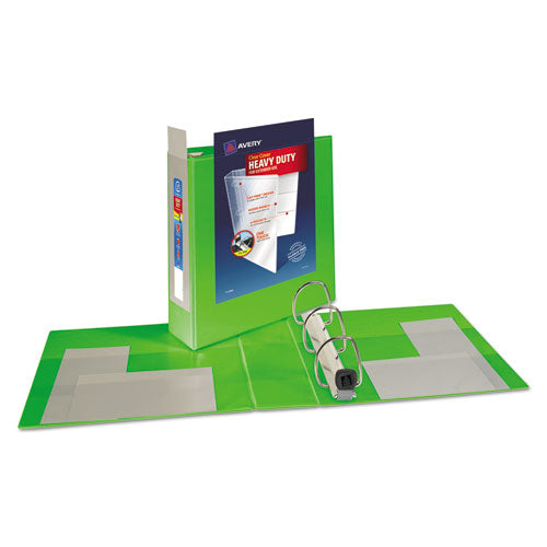 Image of Avery® 79779 Heavy-Duty View Binder With Durahinge And Locking One Touch Ezd Rings, 3 Rings, 3" Capacity, 11 X 8.5, Chartreuse