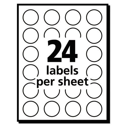 Image of Avery® 05408 Removable Multi-Use Labels, Inkjet/Laser Printers, 0.75" dia, White, 24/Sheet, 42 Sheets/Pack, (5408)