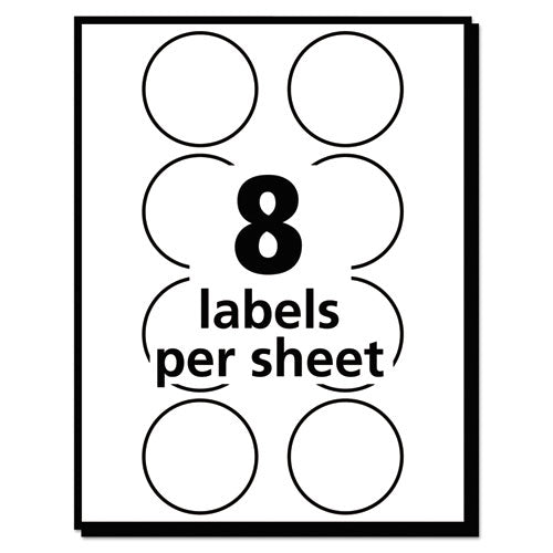 Image of Avery® 05498 Printable Self-Adhesive Removable Color-Coding Labels, 1.25" dia, Neon Green, 8/Sheet, 50 Sheets/Pack, (5498)
