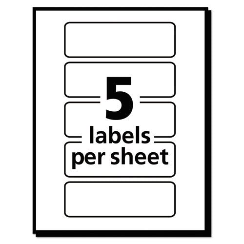 Image of Avery® 05436 Removable Multi-Use Labels, Inkjet/laser Printers, 1 X 3, White, 5/sheet, 50 Sheets/pack, (5436)