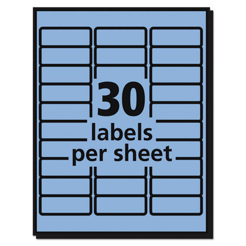 Image of Avery® 05980 High-Visibility Permanent Laser ID Labels, 1 x 2.63, Pastel Blue, 750/Pack