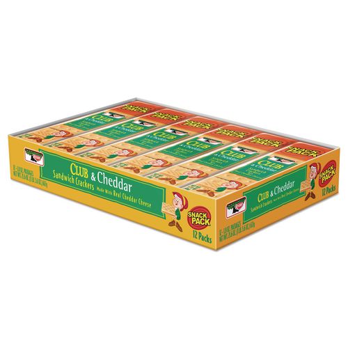 Image of Keebler® KEE21161 Sandwich Cracker, Club And Cheddar, 8 Cracker Snack Pack, 12/box