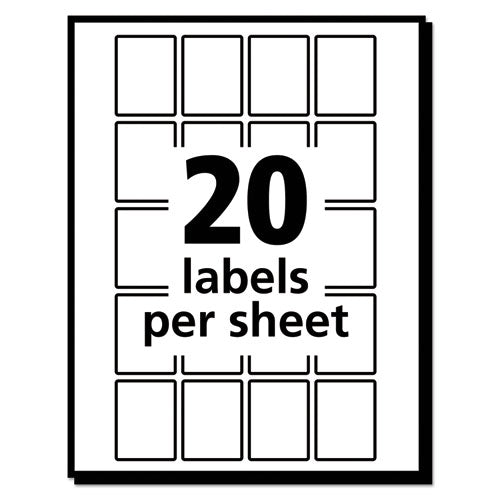 Image of Avery® 05428 Removable Multi-Use Labels, Inkjet/laser Printers, 1 X 0.75, White, 20/sheet, 50 Sheets/pack, (5428)