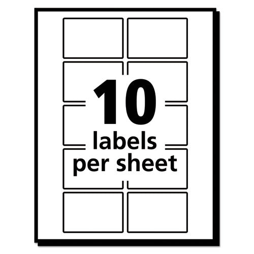 Image of Avery® 05434 Removable Multi-Use Labels, Inkjet/laser Printers, 1 X 1.5, White, 10/sheet, 50 Sheets/pack, (5434)