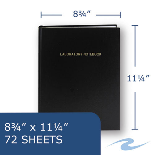 Image of Roaring Spring® 77160 Lab Research Notebook, Quadrille Rule (5 sq/in), Black Cover, (72) 11.25 x 8.75 Sheets