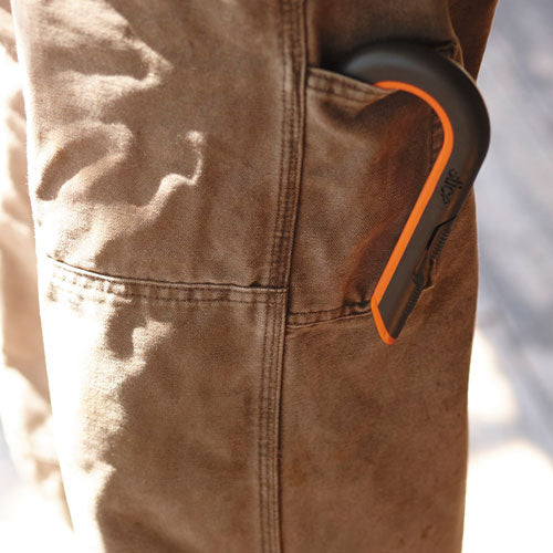 Image of slice® 10400 Box Cutters, Double Sided, Replaceable, 1.29" Carbon Steel Blade, 7" Nylon Handle, Gray/Orange