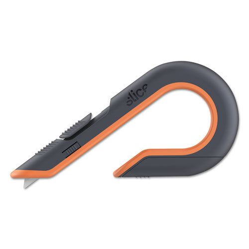 Image of slice® 10400 Box Cutters, Double Sided, Replaceable, 1.29" Carbon Steel Blade, 7" Nylon Handle, Gray/Orange