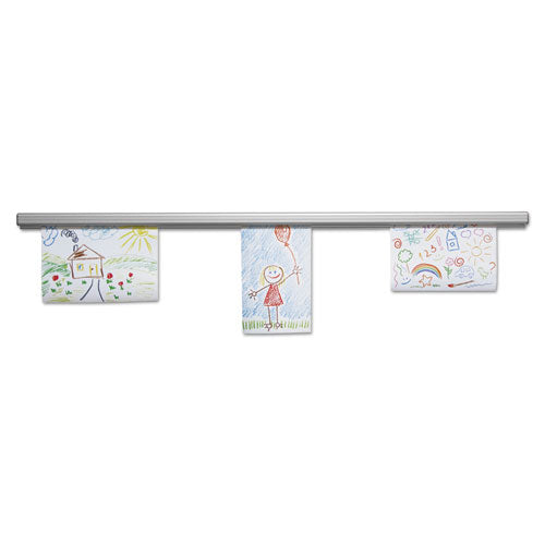 Image of Advantus 1025 Grip-A-Strip Display Rails, 1.5" x 12", Satin Aluminum
