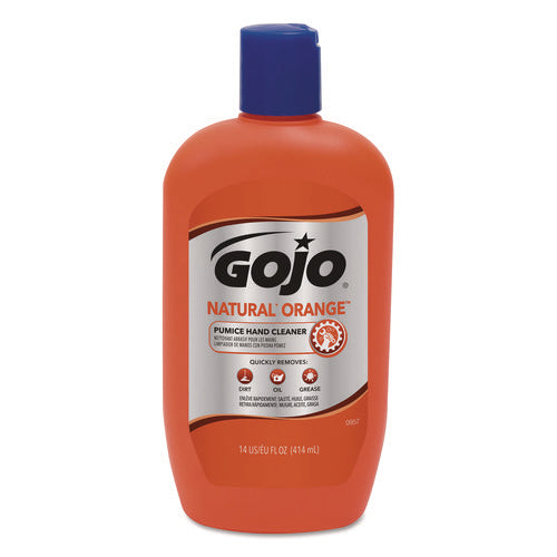 Image of GOJO® 0957-12 NATURAL ORANGE Pumice Hand Cleaner, Citrus Scent, 14 oz, 12/Carton