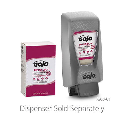 Image of GOJO® 7282-04 SUPRO MAX Heavy Duty Hand Cleaner, Refill for GOJO PRO TDX 2000 Dispenser, Cherry Fragrance, 2,000 mL, 4/Carton