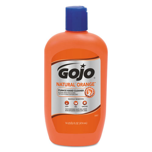 Image of GOJO® 0957-12 NATURAL ORANGE Pumice Hand Cleaner, Citrus Scent, 14 oz