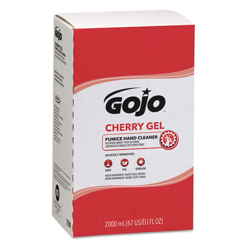Image of GOJO® 7290-04 Cherry Gel Pumice Hand Cleaner Refill, Cherry Scent, 2,000 mL, 4/Carton