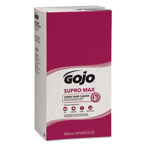 Image of GOJO® 7582-02 SUPRO MAX Heavy Duty Hand Cleaner, Refill for GOJO PRO TDX Touch-Free Dispenser, Cherry Scent, 5,000 mL, 2/Carton