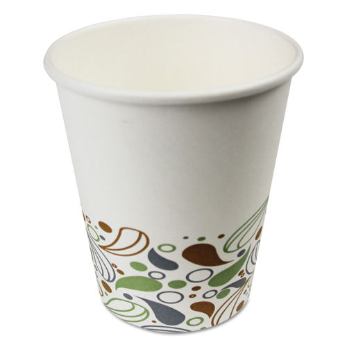 Image of BoardwalkÂ® Deerfield Printed Paper Hot Cups, 8 oz, 50/Sleeve, 20 Sleeves/Carton