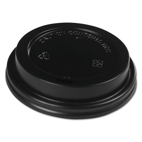 Image of Boardwalk® BWKHOTBL1020 Hot Cup Lids, Fits 10 oz to 20 oz Hot Cup, Plastic, Black, 1,000/Carton