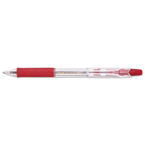 Image of Pentel® BK93B R.s.v.p. Rt Ballpoint Pen, Retractable, Medium 1 Mm, Red Ink, Clear Barrel, Dozen