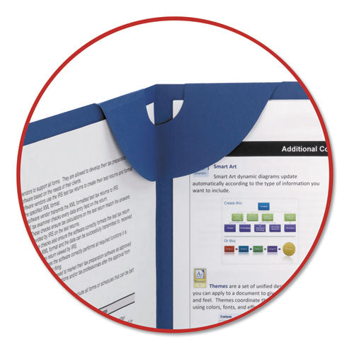 Image of Smead 87982 Lockit Two-Pocket Folders in Textured Stock, Accommodates (100) 11 x 8.5 Sheets, Dark Blue, 25/Box