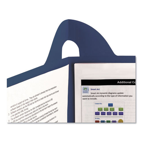 Image of Smead 87982 Lockit Two-Pocket Folders in Textured Stock, Accommodates (100) 11 x 8.5 Sheets, Dark Blue, 25/Box