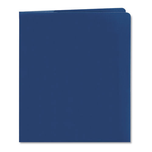 Image of Smead 87982 Lockit Two-Pocket Folders in Textured Stock, Accommodates (100) 11 x 8.5 Sheets, Dark Blue, 25/Box