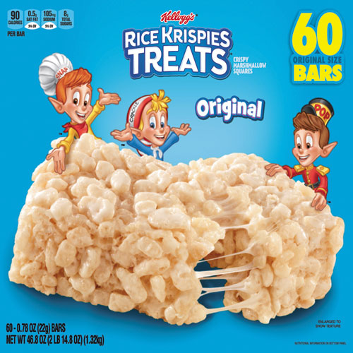 Image of Kellogg's® KEE17120 Rice Krispies Treats, Original Marshmallow, 0.78 Oz Pack, 60/carton