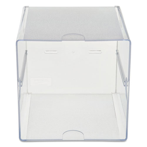 Image of deflecto® 350401 Stackable Cube Organizer, 1 Compartment, 6 x 6 x 6, Plastic, Clear