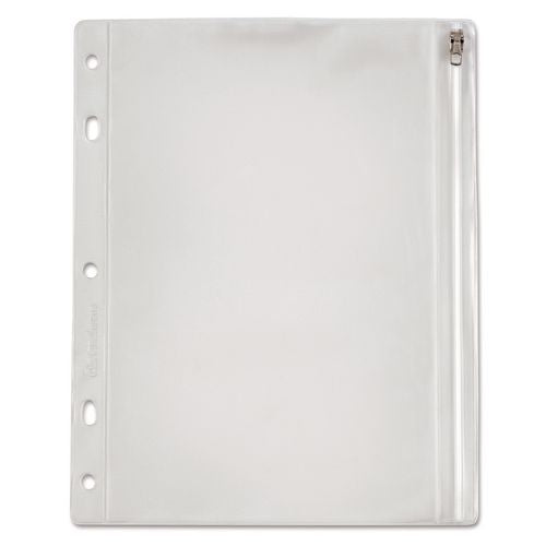 Image of Oxford Zipper Binder Pocket, 2- to 5-Hole Punched, 8" x 10.5", Clear