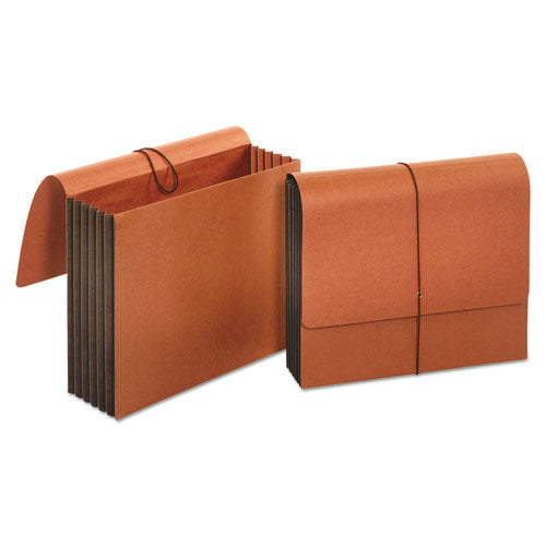 Image of Universal® UNV13090 Extra Wide Expanding Wallets, 5.25" Expansion, 1 Section, Elastic Cord Closure, Letter Size, Redrope