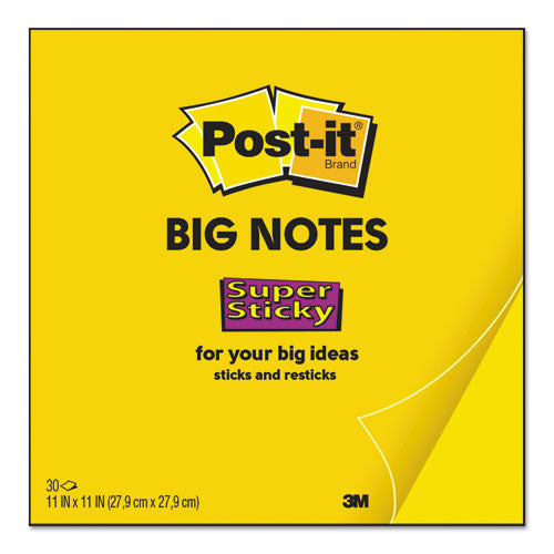 Image of Post-it® Notes Super Sticky BN11 Big Notes, Unruled, (30) Yellow 11 x 11 Sheets