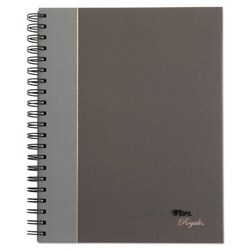 Image of TOPS 25330 Royale Wirebound Business Notebooks, 1-Subject, Medium/College Rule, Black/Gray Cover, (96) 8.25 x 5.88 Sheets