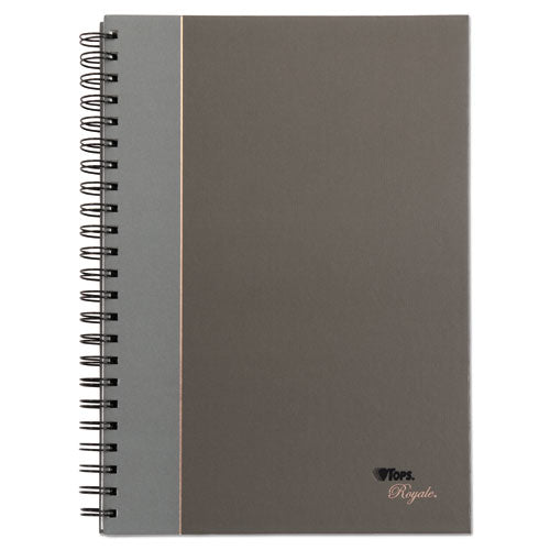 Image of TOPS 25332 Royale Wirebound Business Notebooks, 1-Subject, Medium/College Rule, Black/Gray Cover, (96) 11.75 x 8.25 Sheets