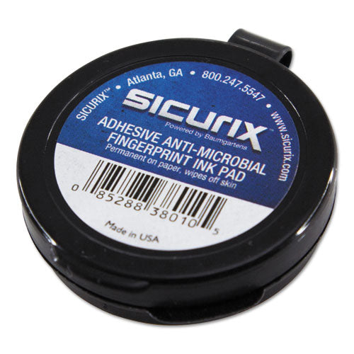 Image of SICURIX® BAU38010 Fingerprint Ink Pad, 1.5" Diameter, Black