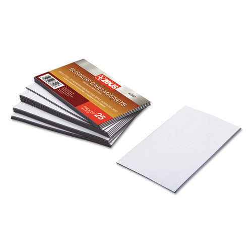 Image of ZEUS® BAU66200 Business Card Magnets with Self-Adhesive Face, 2 x 3.5, White, 25/Pack