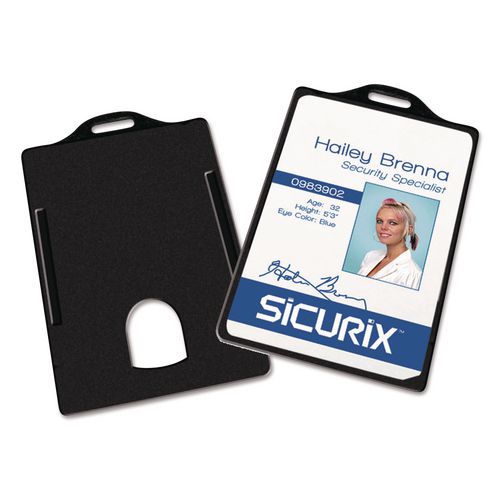 Image of SICURIX® 68320 Sicurix Badge/card Holder, 4 X 2 9/10, Black, 25/pack