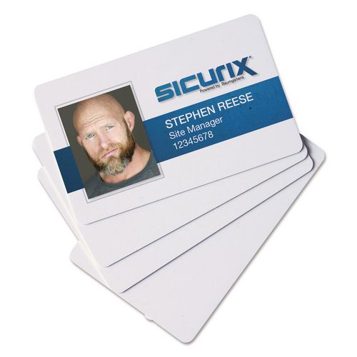 Image of SICURIX® BAU80300 Sicurix Blank Id Card, 2 1/8 X 3 3/8, White, 100/pack