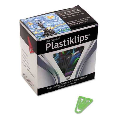 Image of Baumgartens® BAULP0600 Plastiklips Paper Clips, Large, Smooth, Assorted Colors, 200/Box