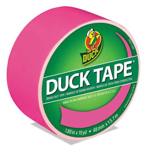Image of Duck® 1265016 Colored Duct Tape, 3" Core, 1.88" X 15 Yds, Neon Pink