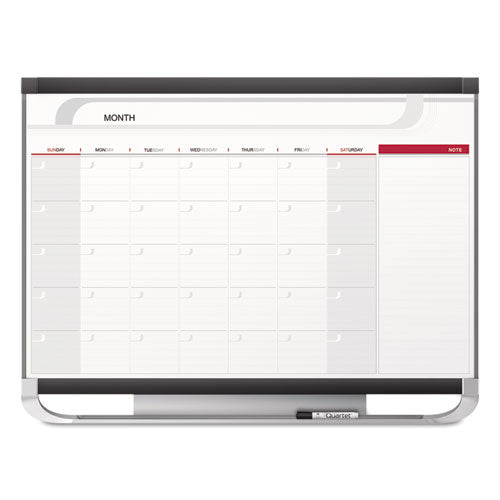 Image of Quartet® CP32P2 Prestige 2 Magnetic Total Erase Monthly Calendar, 36" x 24", White Surface, Graphite Gray Fiberboard/Plastic Frame