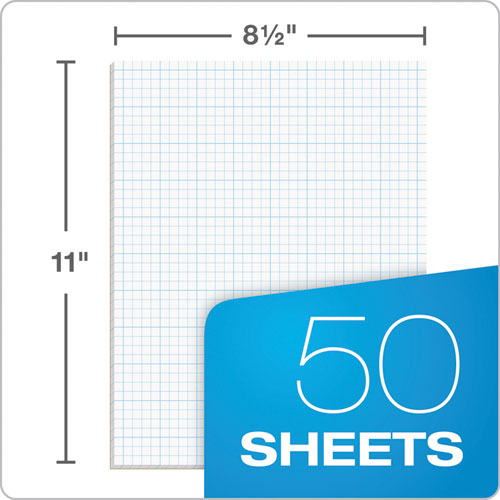 Image of TOPS 35041 Cross Section Pads, Quadrille Rule (4 sq/in, 1 sq/in), (50) White 8.5 x 11 Sheets
