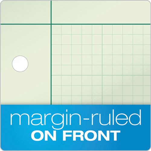 Image of TOPS 35510 Engineering Computation Pads, Black/Green Cover, Quadrille Rule (5 sq/in, 1 sq/in), (100) Green-Tint 8.5 x 11 Sheets