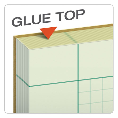 Image of TOPS 35510 Engineering Computation Pads, Black/Green Cover, Quadrille Rule (5 sq/in, 1 sq/in), (100) Green-Tint 8.5 x 11 Sheets