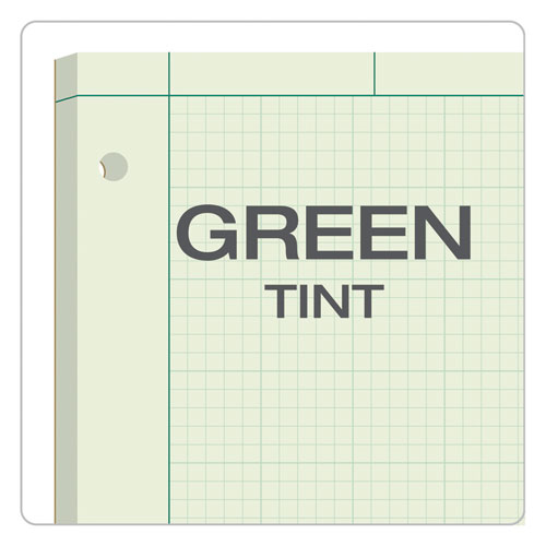 Image of TOPS 35502 Engineering Computation Pads, Green Cover, Quadrille Rule (5 sq/in, 1 sq/in), (200) Green-Tint 8.5 x 11 Sheets