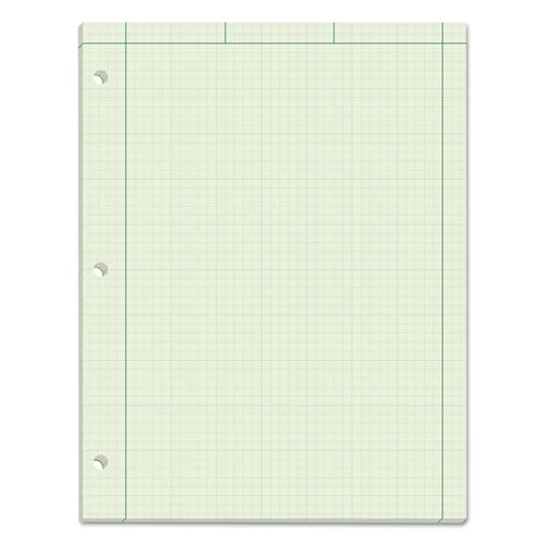 Image of TOPS 35510 Engineering Computation Pads, Black/Green Cover, Quadrille Rule (5 sq/in, 1 sq/in), (100) Green-Tint 8.5 x 11 Sheets