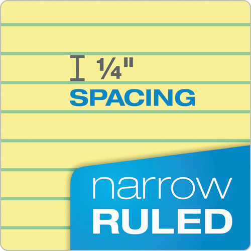 Image of TOPS 63376 Double Docket Ruled Pads, Narrow Rule, (100) Canary Yellow 8.5 x 11 Sheets, 6/Pack