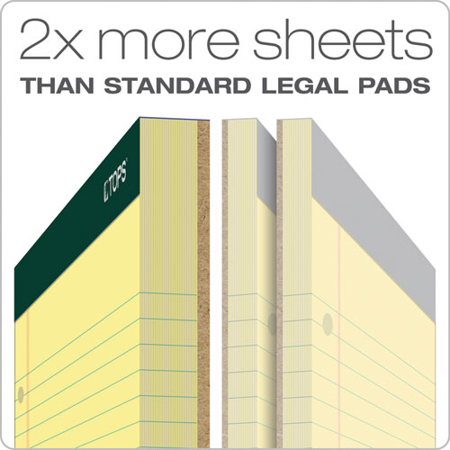 Image of TOPS Double Docket Ruled Pads, Wide/legal Rule, 100 Canary-Yellow 8.5 X 11.75 Sheets, 6/pack
